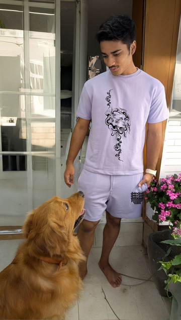 DripSquadx Unisex Premium French Terry Distortion Lavender Co-ord Set
