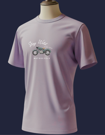 Cotton Stretch Stay Wild T-shirt Lavender Unisex Premium cotton | Dripsquadx