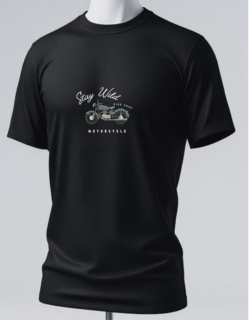 Cotton Stretch Stay Wild T-shirt Black Unisex Premium cotton | Dripsquadx