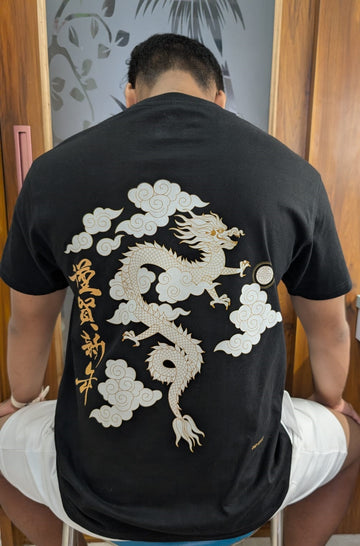 Drip SquadX Unisex Oversized Tshirt White Dragon