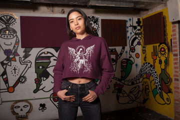 Regular Angel Crop Hoodie Black N More 320 GSM Premium cotton | Dripsquadx