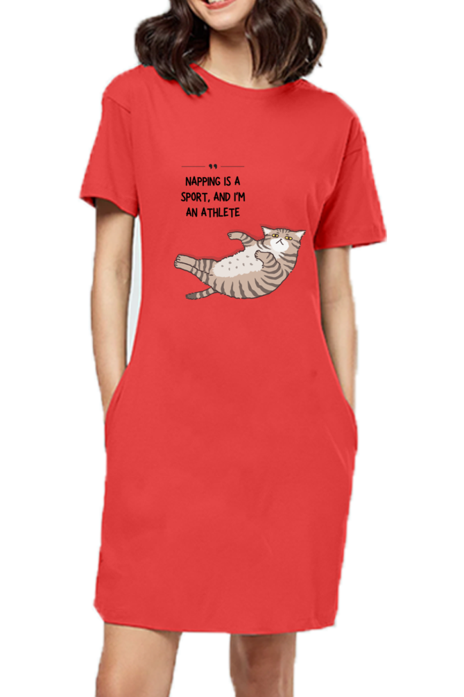 Drip SquadX Women Napping Is Sport Tshirt Dress Light