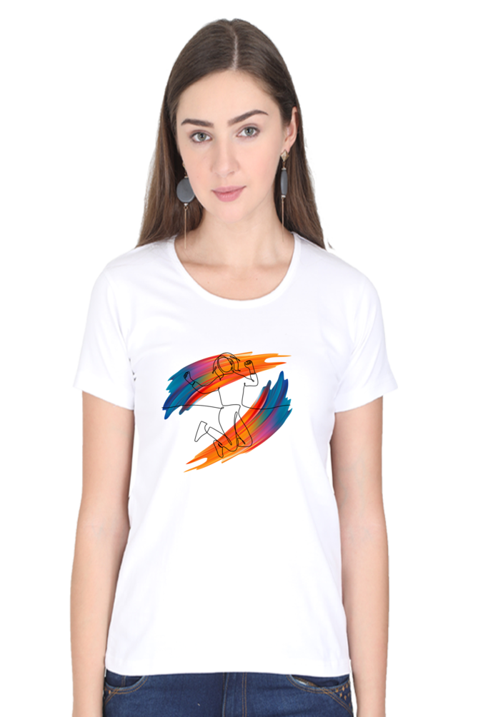 Drip SquadX Jump into life-Light Classic Regular Fit Women Tshirt