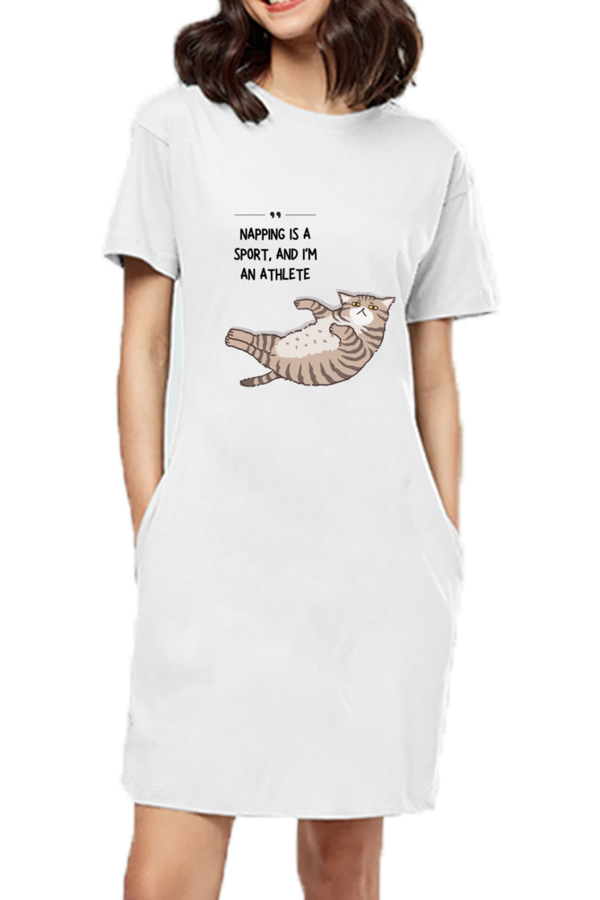 Drip SquadX Women Napping Is Sport Tshirt Dress Light