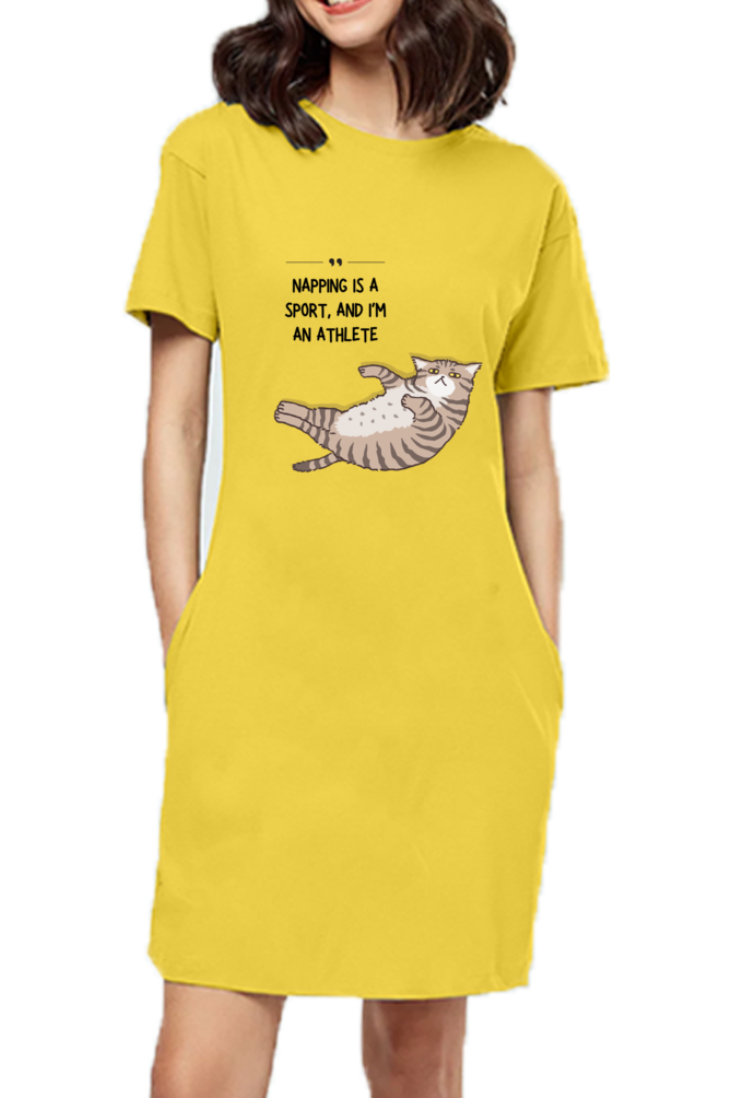 Drip SquadX Women Napping Is Sport Tshirt Dress Light