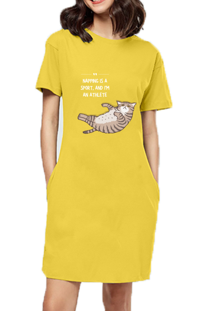 Drip SquadX Women Napping Is A Sport Tshirt Dress Dark