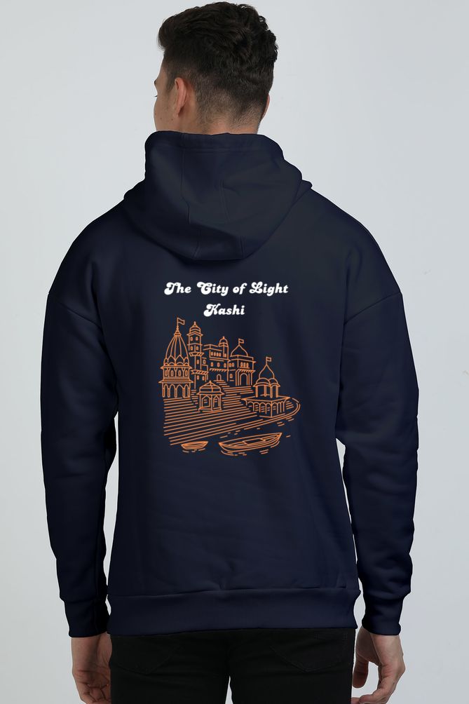 Oversized City of Light Kashi Hoodie Navy Blue 400 GSM Premium cotton | Dripsquadx