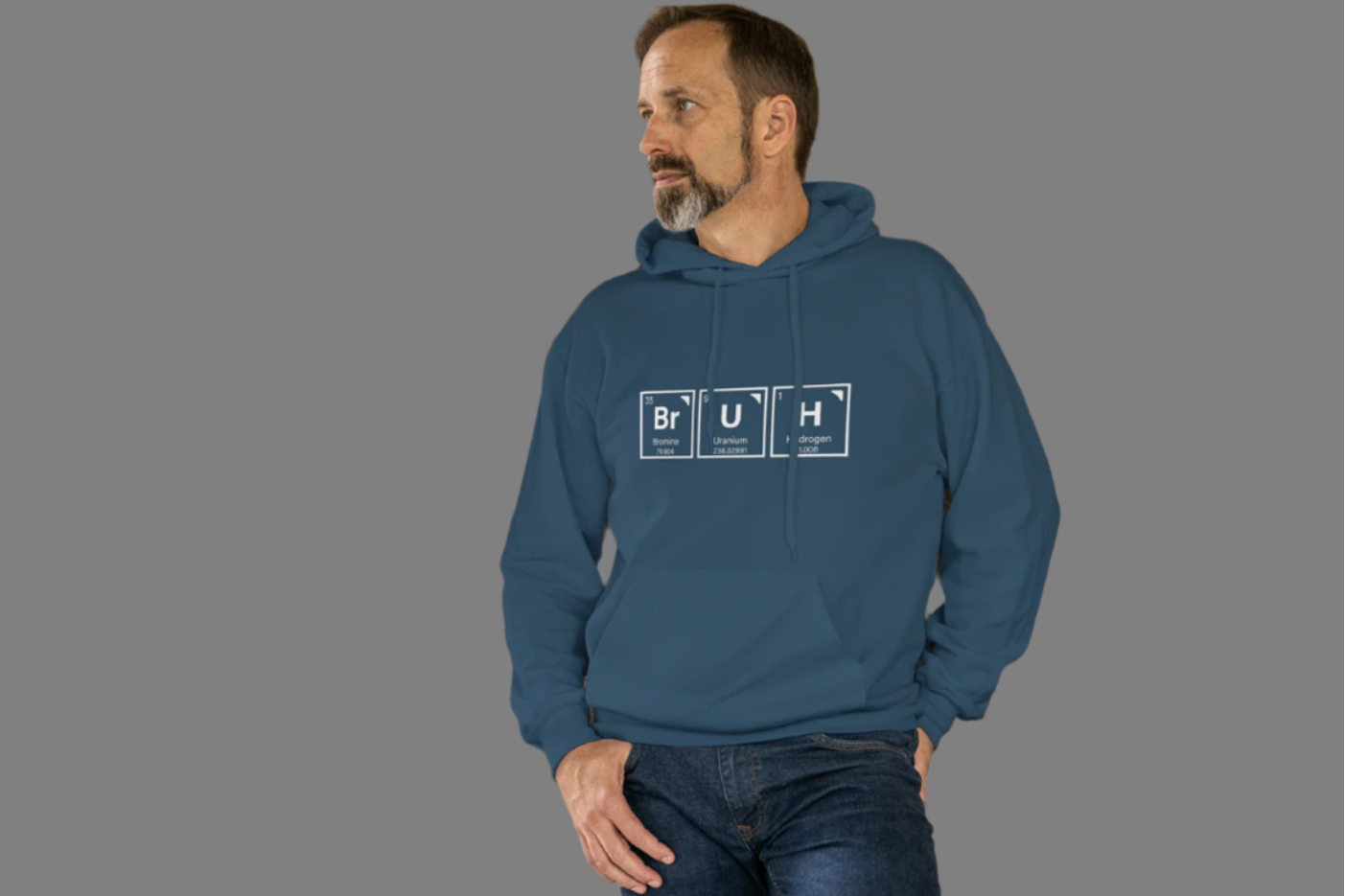 Unisex Bruh Hoodie Blue 300 GSM Premium cotton | Dripsquadx