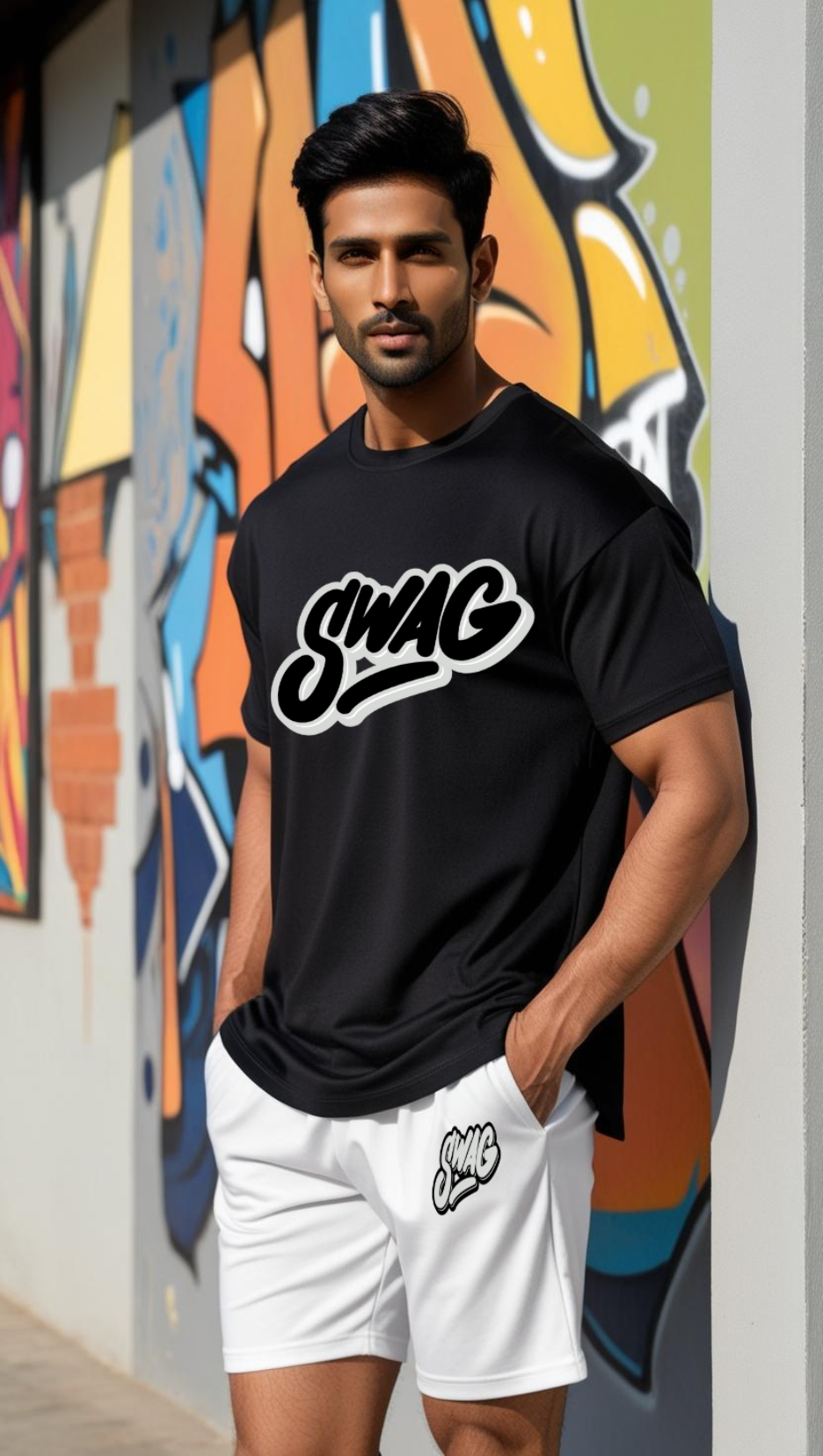 DripSquadx Unisex Premium French Terry Black and White SWAG Co-ord Set