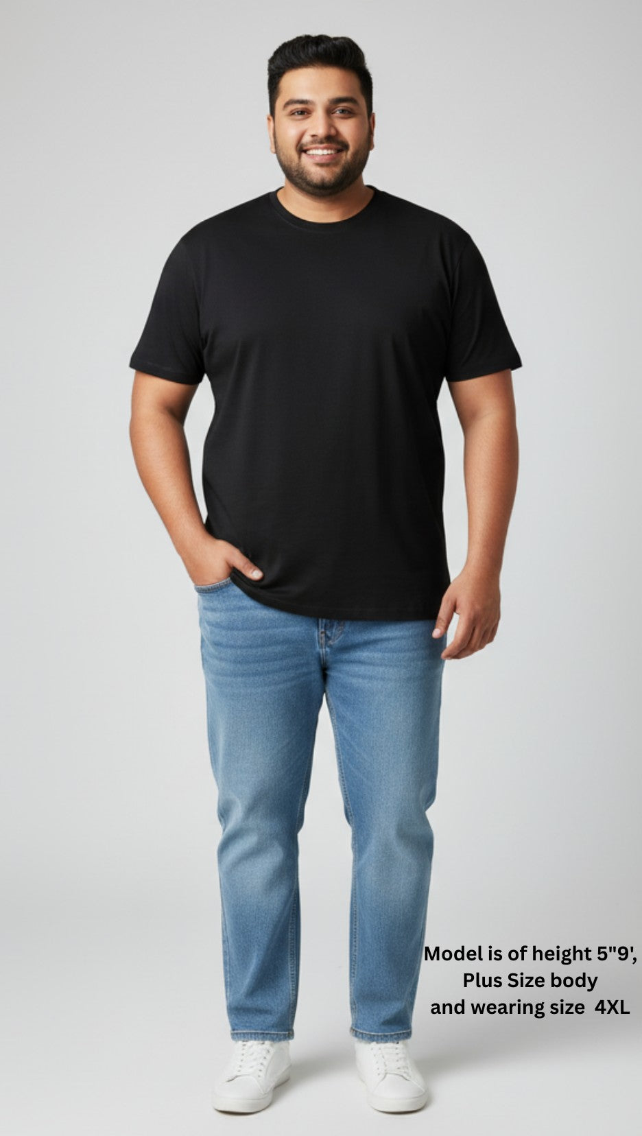 Unisex Premium Super Combed Cotton Classic Crew Black T-Shirt