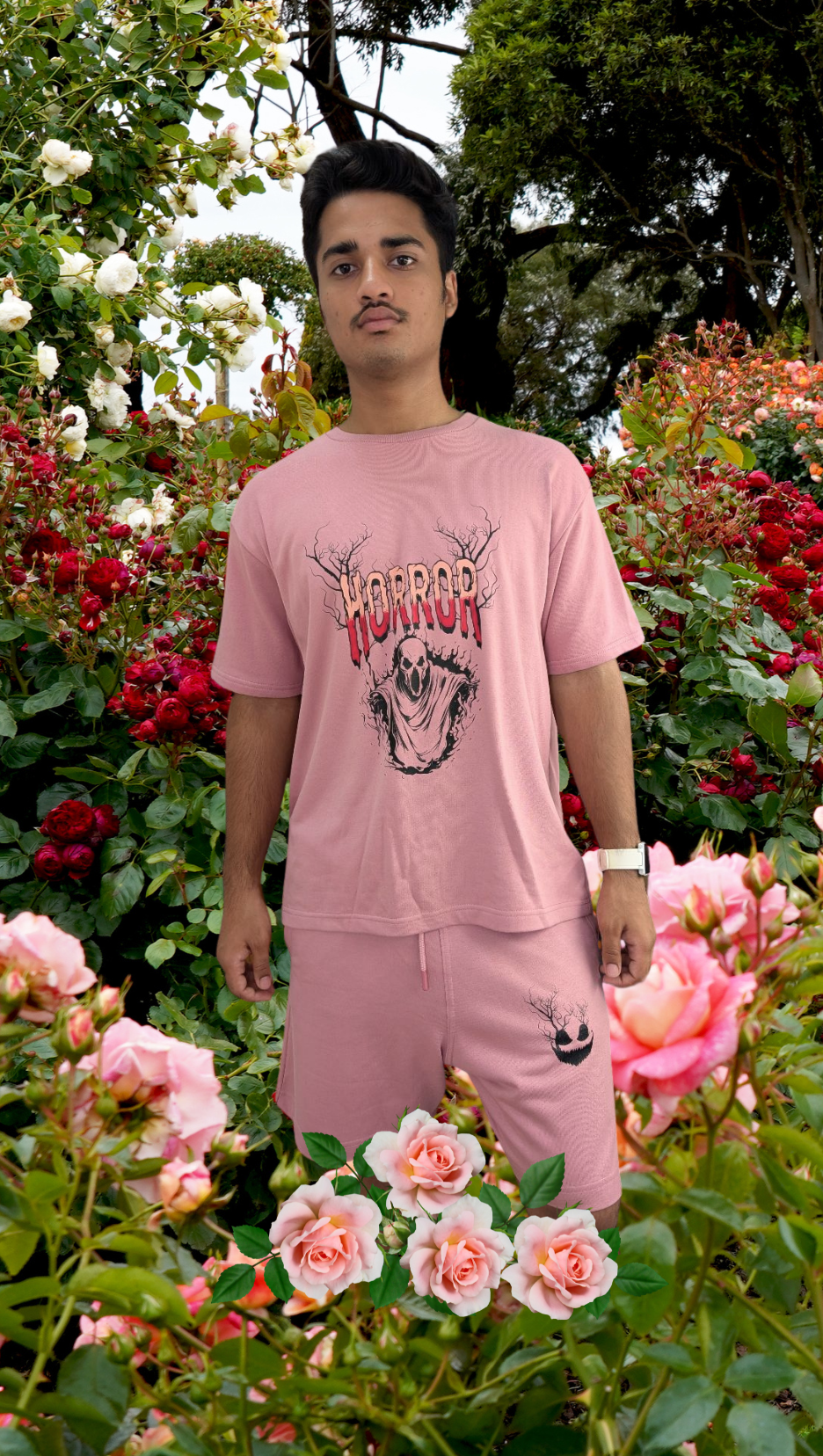 DripSquadx Unisex Premium French Terry Horror Coral Blush  Co-ord Set