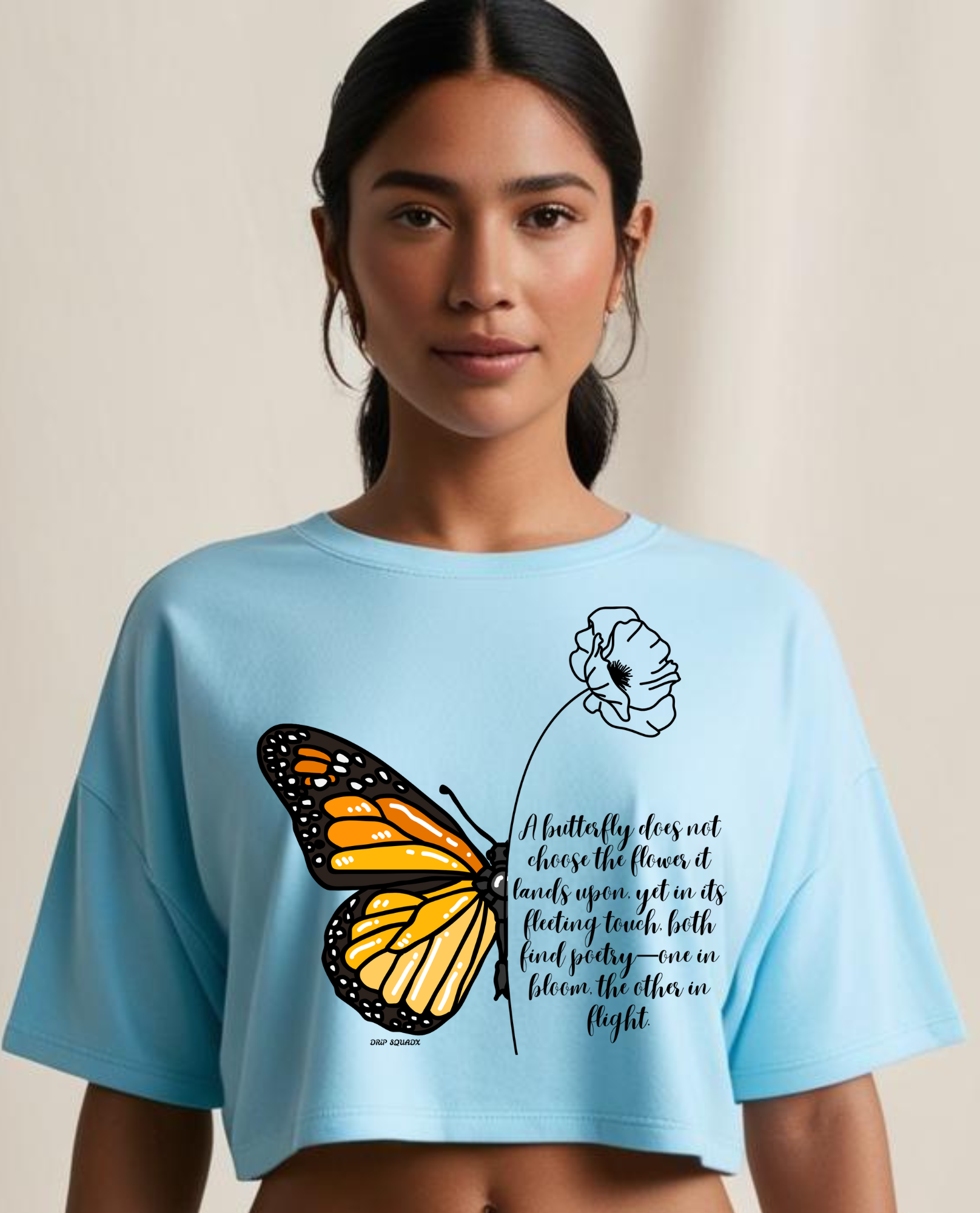 Drip SquadX Women Crop top Butterfly
