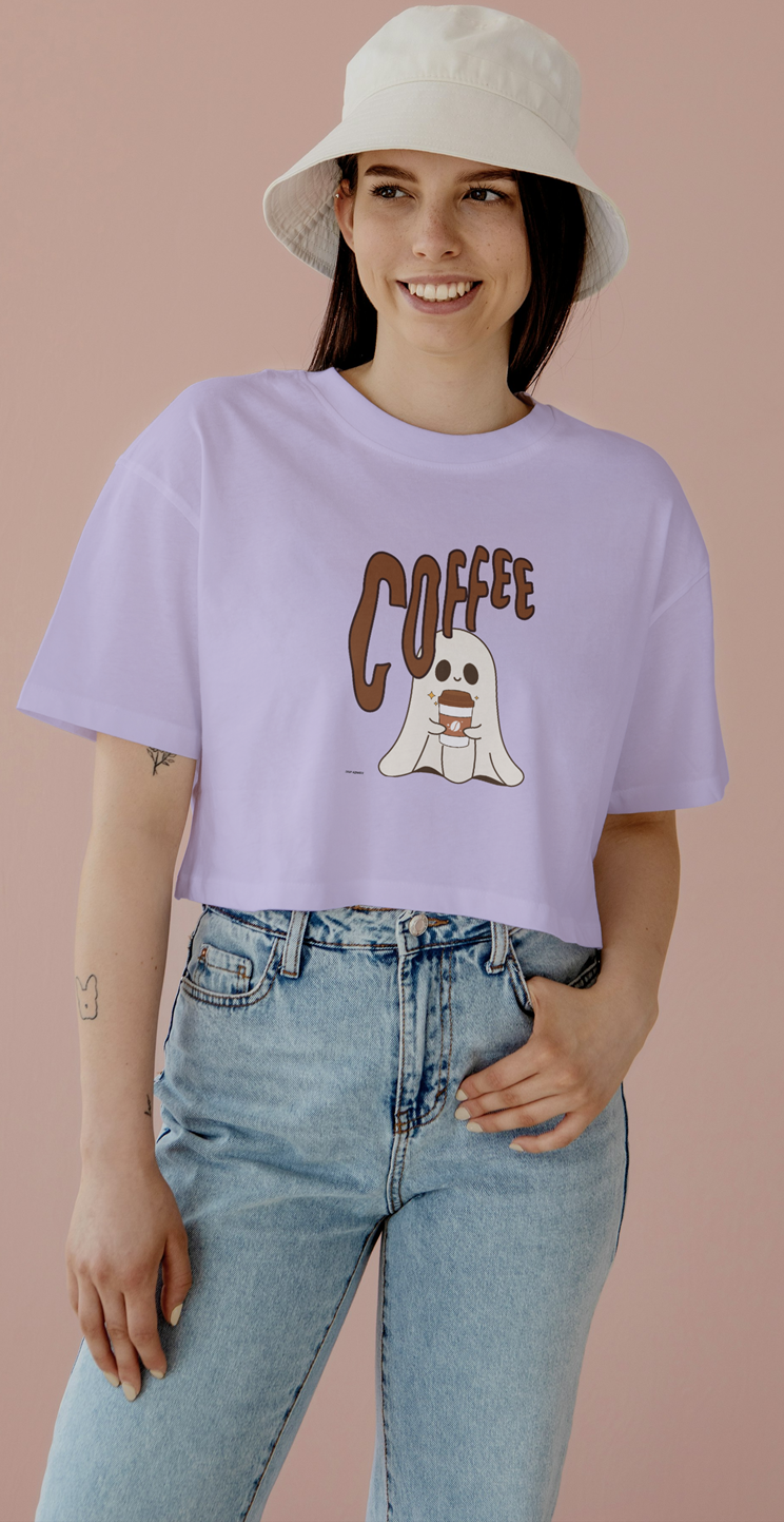 Drip SquadX Women Coffee Ghost Crop Top