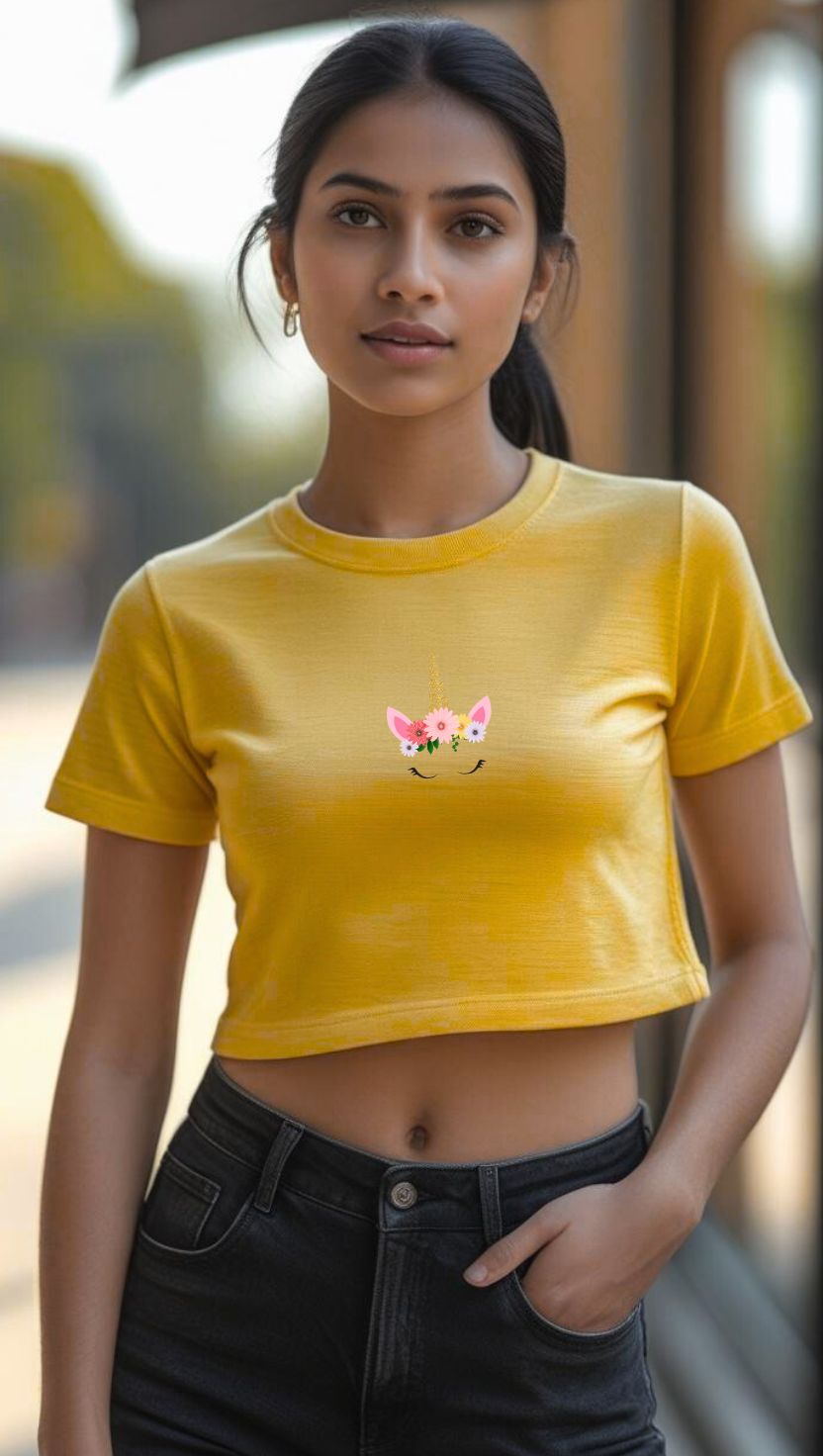 Unicorn Premium Cotton Crop Top