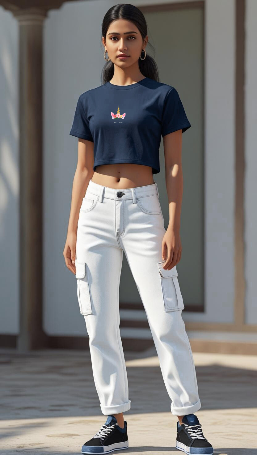Unicorn Premium Cotton Crop Top