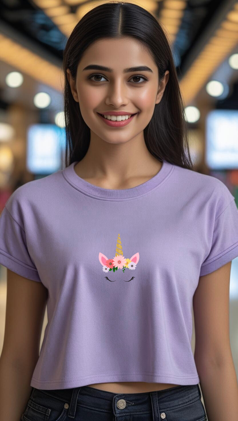 Unicorn Premium Cotton Crop Top