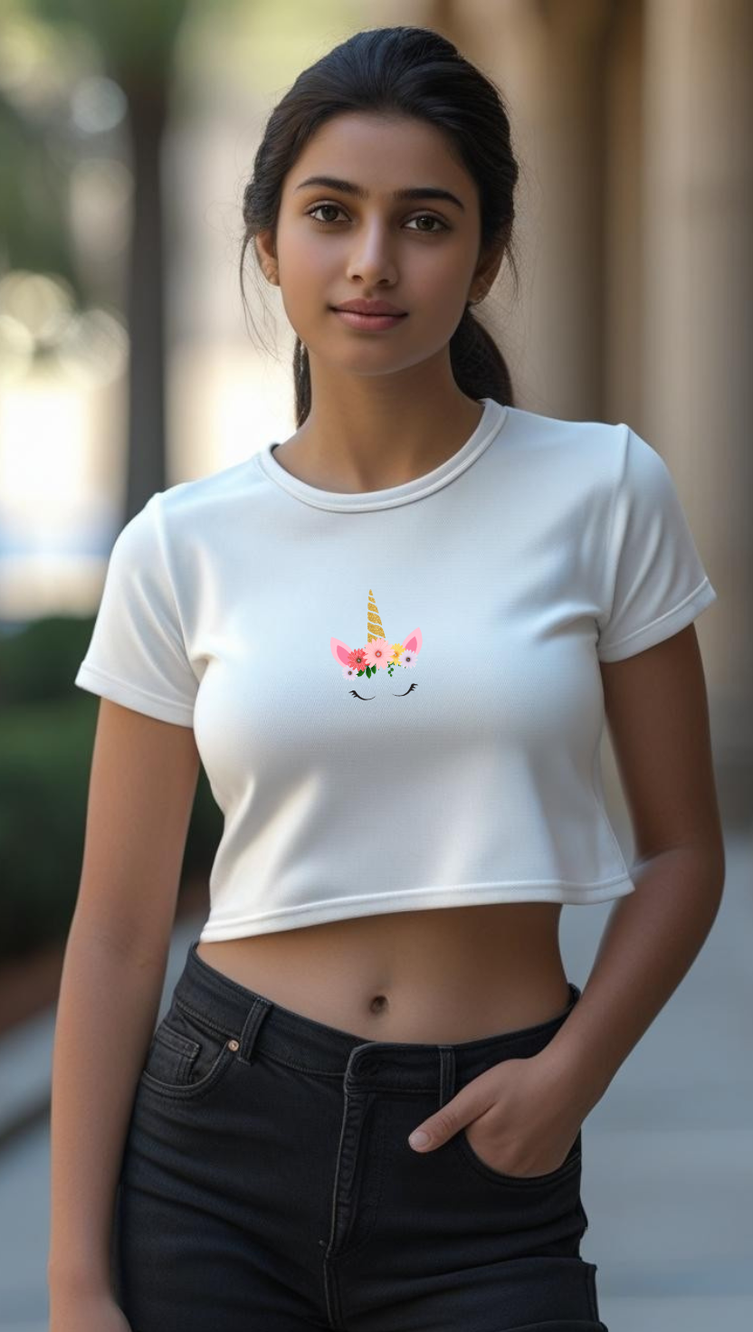 Unicorn Premium Cotton Crop Top