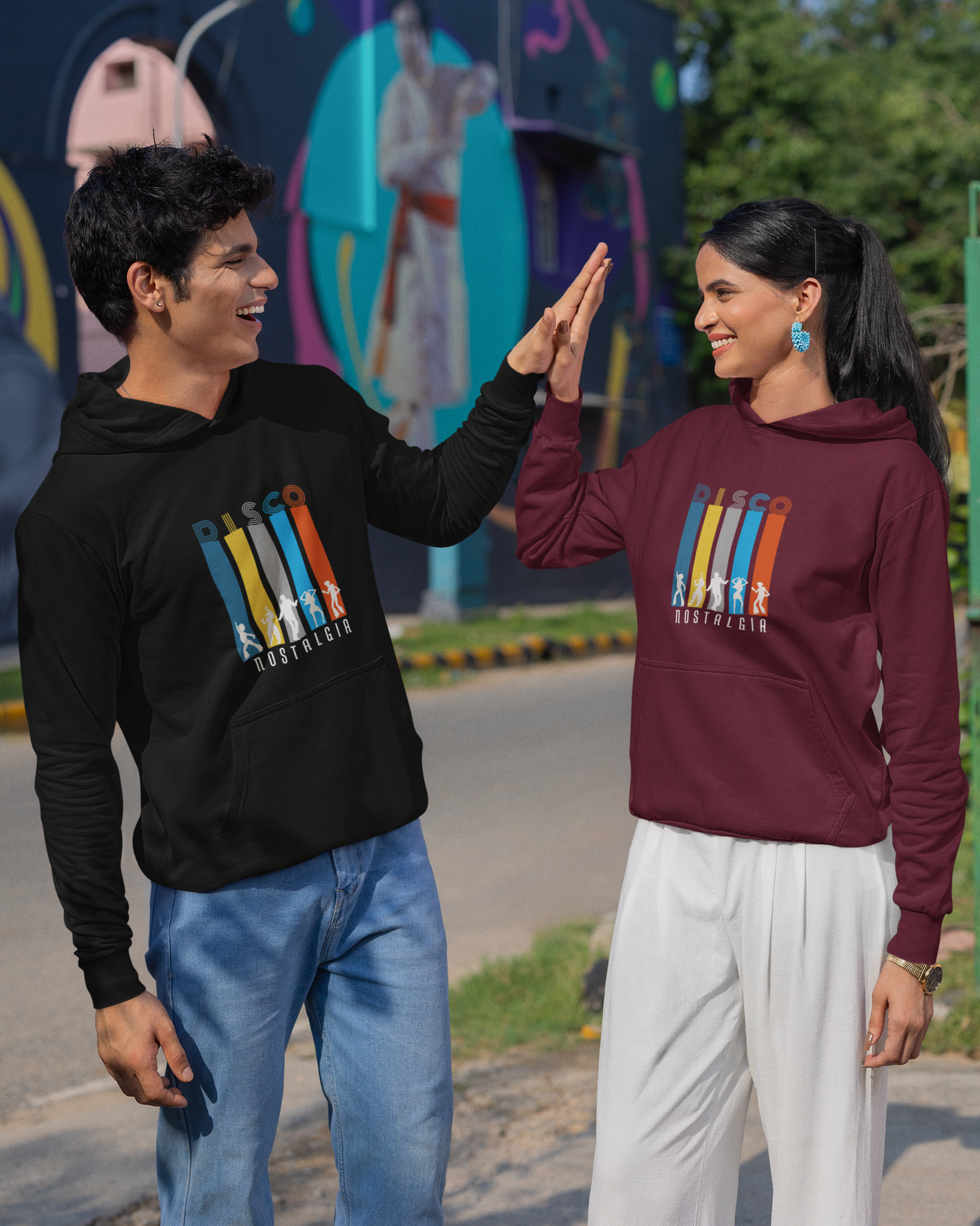 Unisex Disco Nostalgia Hoodie Black N More 300 GSM Premium cotton | Dripsquadx