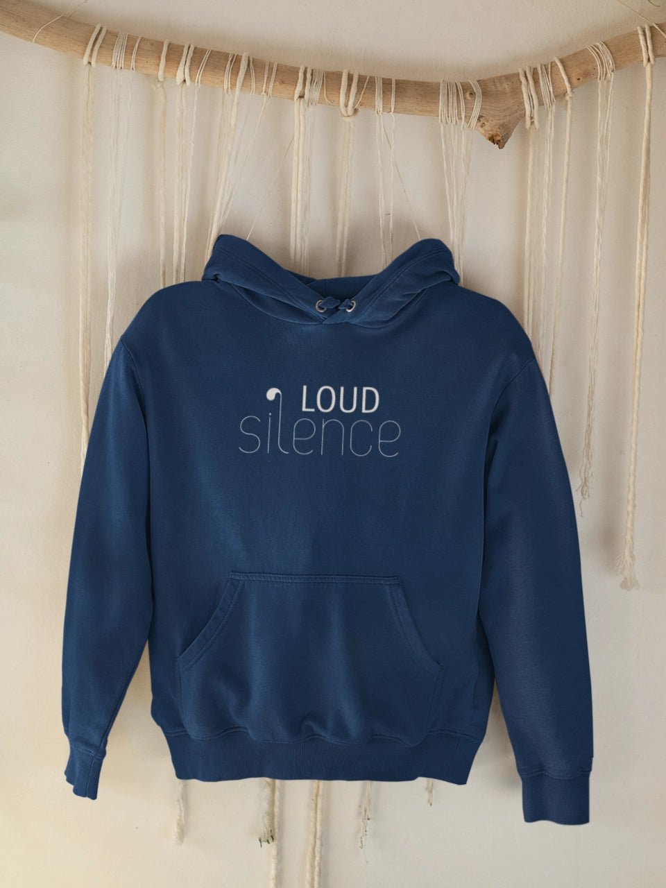Unisex Loud Silence Hoodie Navy Blue 300 GSM Premium cotton | Dripsquadx