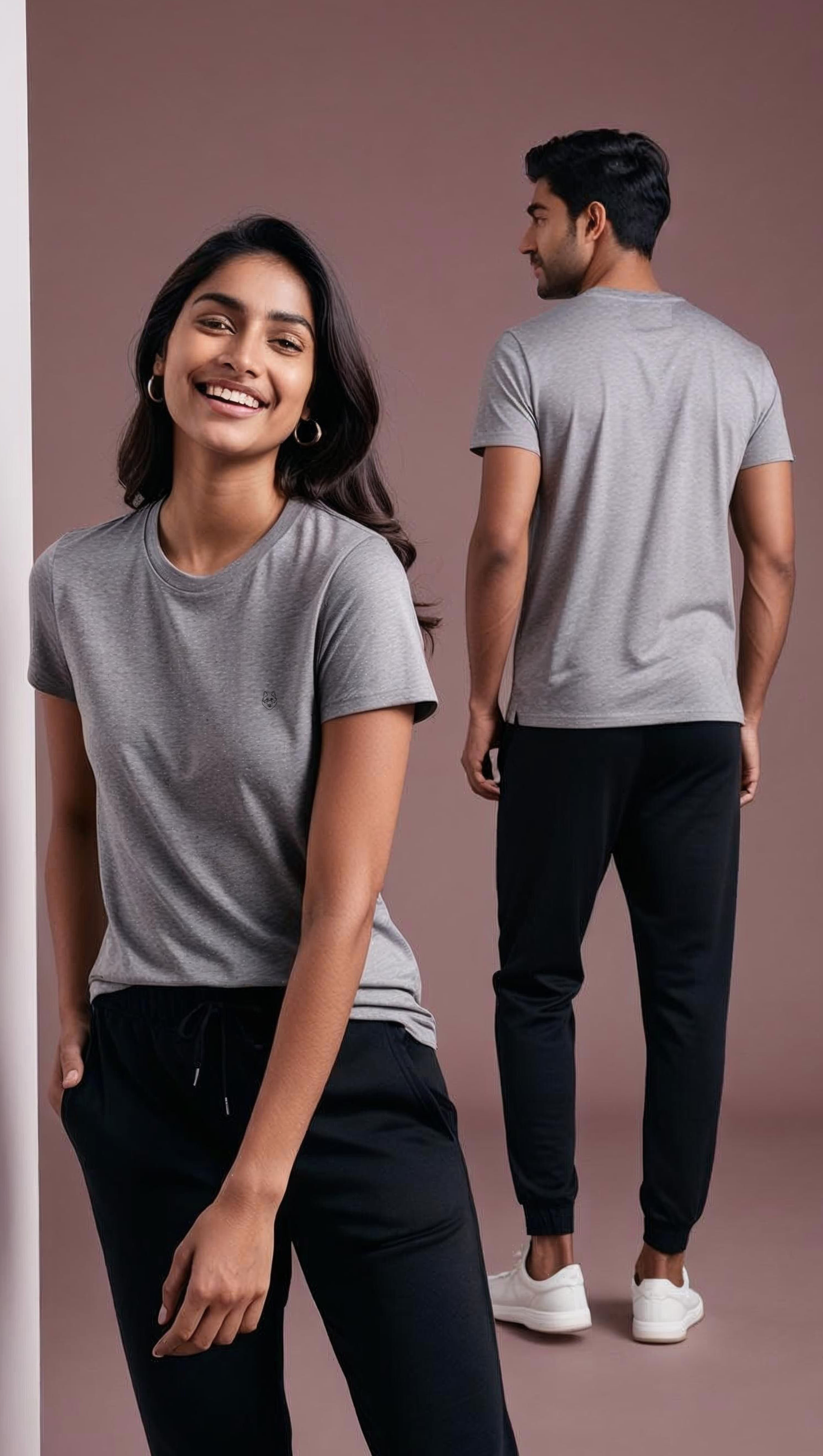 Grey Melange Solid  Tee | Eco Essential Drop – DripSquadX