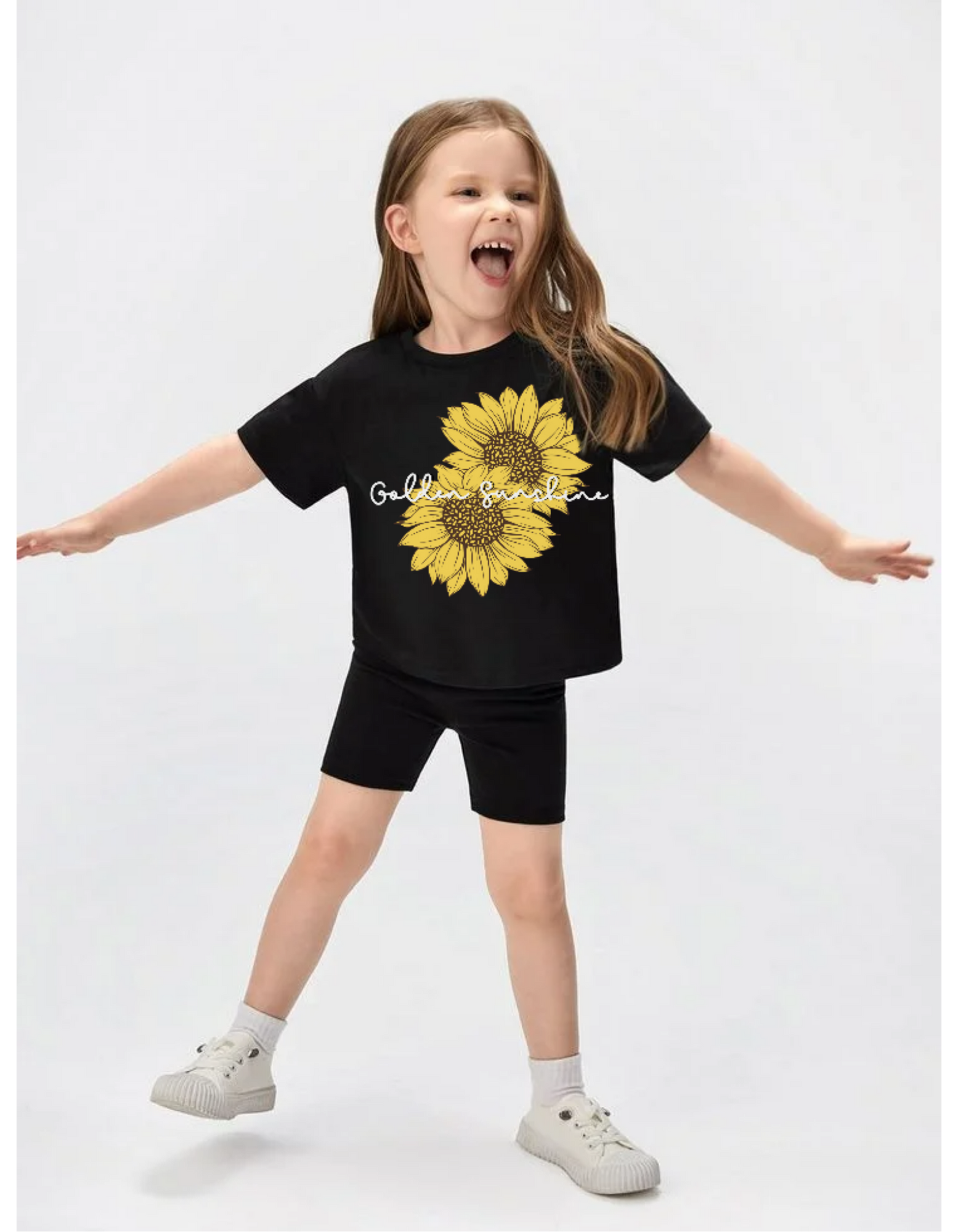 Drip SquadX Kid Golden Sunshine Black Tshirt
