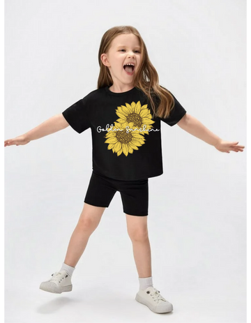 Drip SquadX Kid Golden Sunshine Black Tshirt
