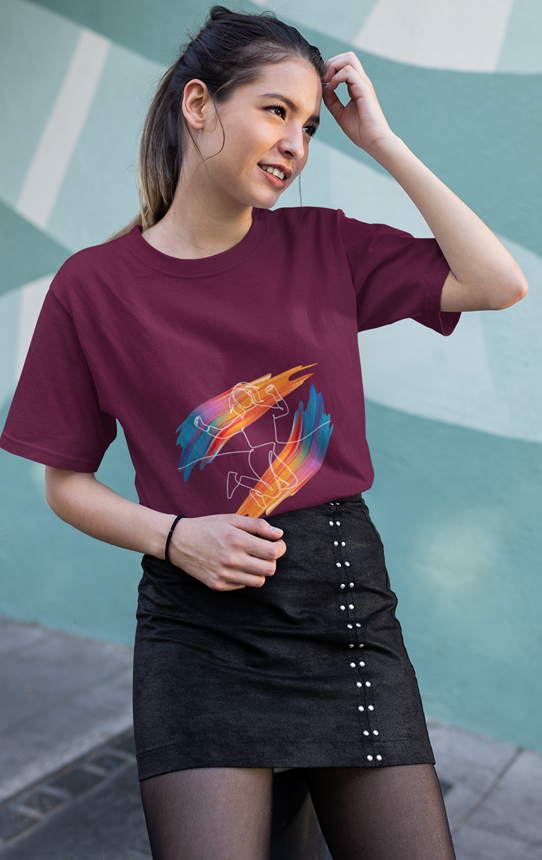 Drip SquadX Jump Into Life Classic Fit-Dark Women Tshirt