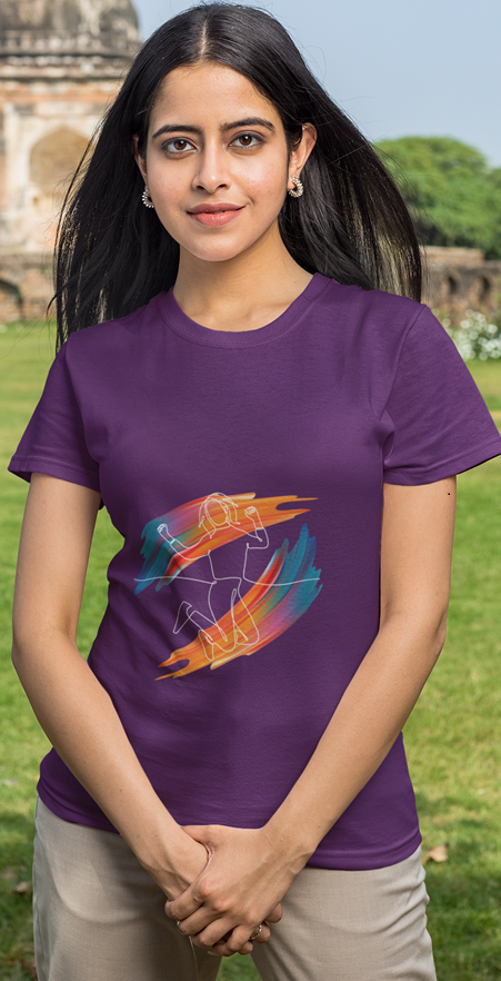 Drip SquadX Jump Into Life Classic Fit-Dark Women Tshirt