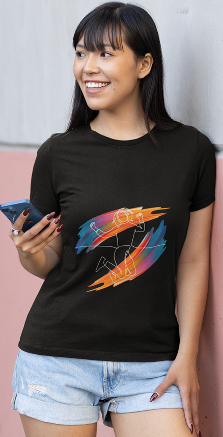 Drip SquadX Jump Into Life Classic Fit-Dark Women Tshirt