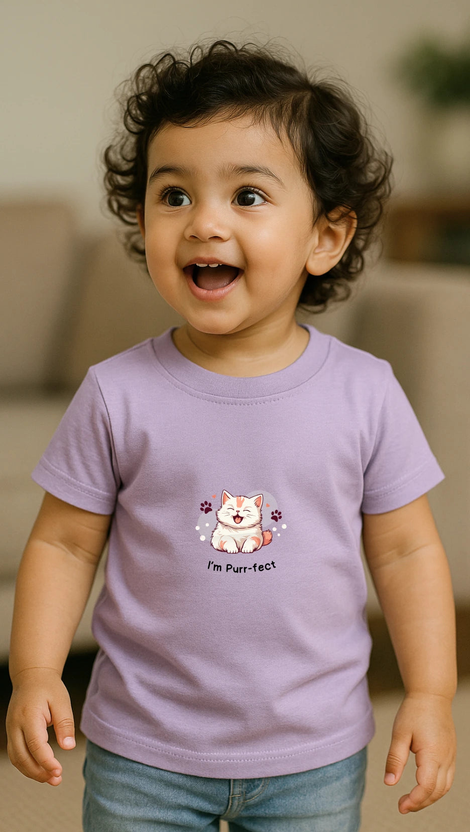 Toddler's Purrfect Cat Crew Neck T-Shirt