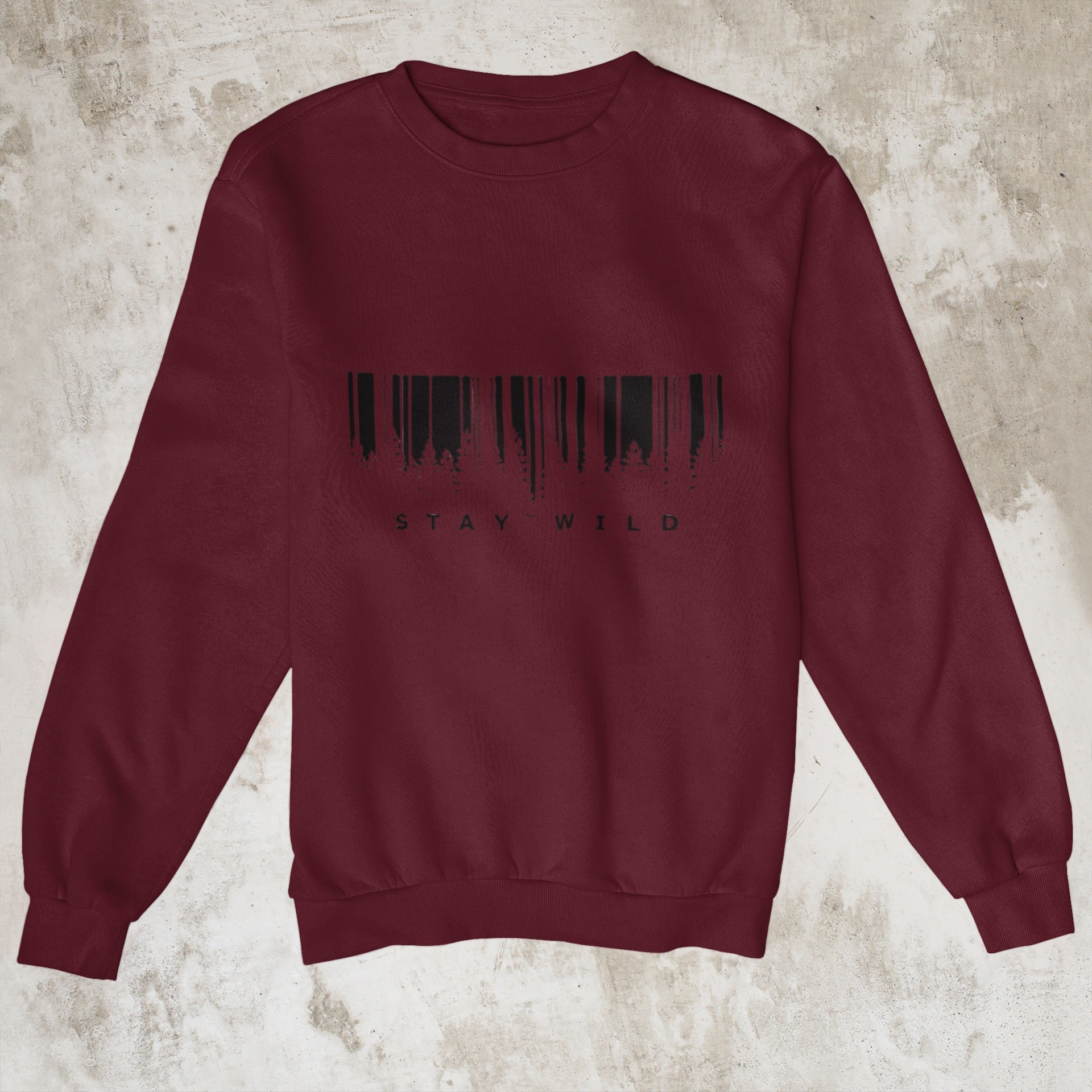 Maroon Drip SquadX 300 GSM Unisex Sweatshirt. Crewneck, regular fit, pre-shrunk cotton for mild winter layering.