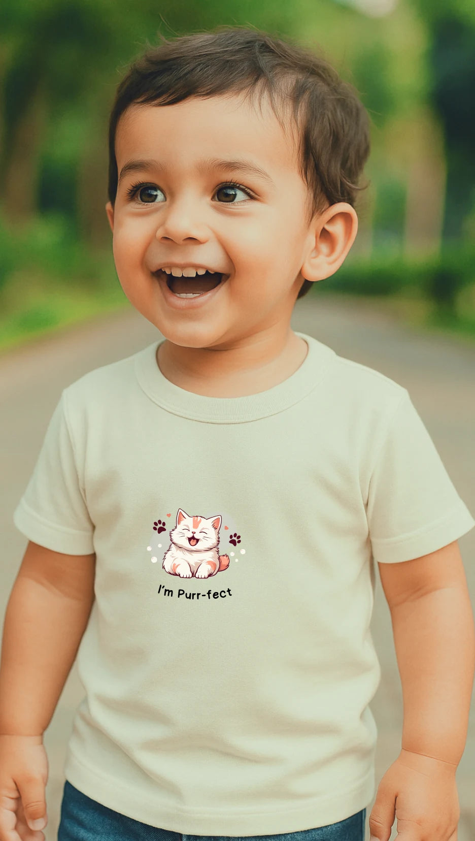 Toddler's Purrfect Cat Crew Neck T-Shirt
