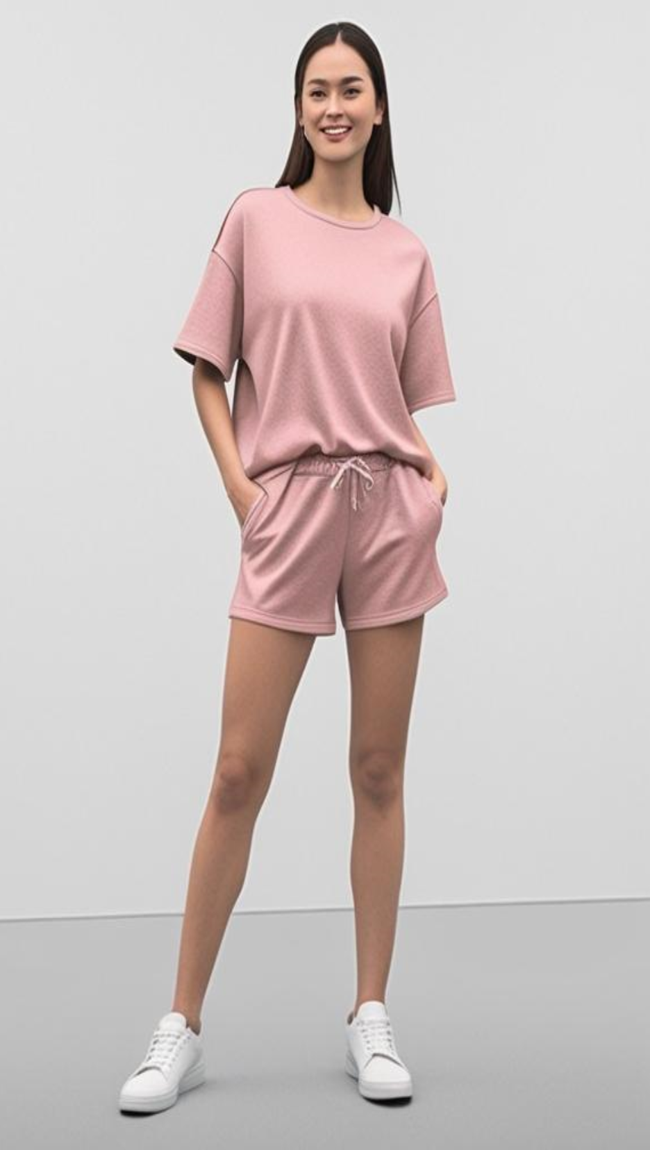 DripSquadx Unisex Premium French Terry Coral Blush Plain Co-ord Set