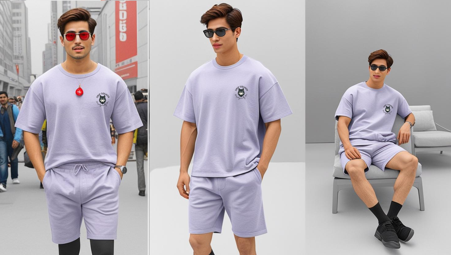 DripSquadx Unisex Premium  French Terry Embroidered  Lavender Co-ord Set – Comfort Meets Style on the Go!