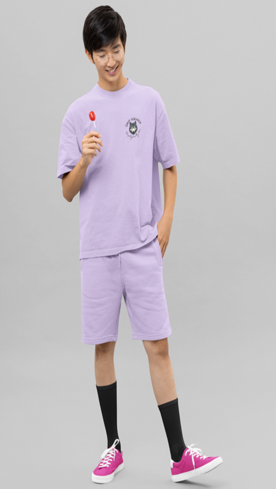 DripSquadx Unisex Premium  French Terry Embroidered  Lavender Co-ord Set – Comfort Meets Style on the Go!
