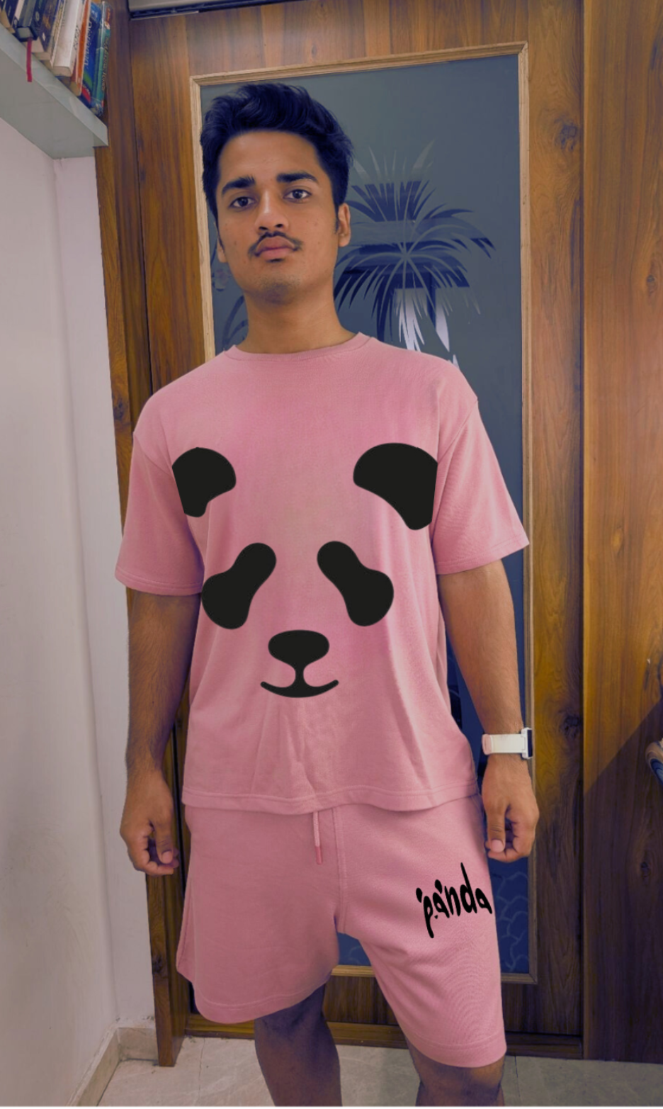 DripSquadx Unisex Premium French Terry Panda Coral Blush Co-ord Set