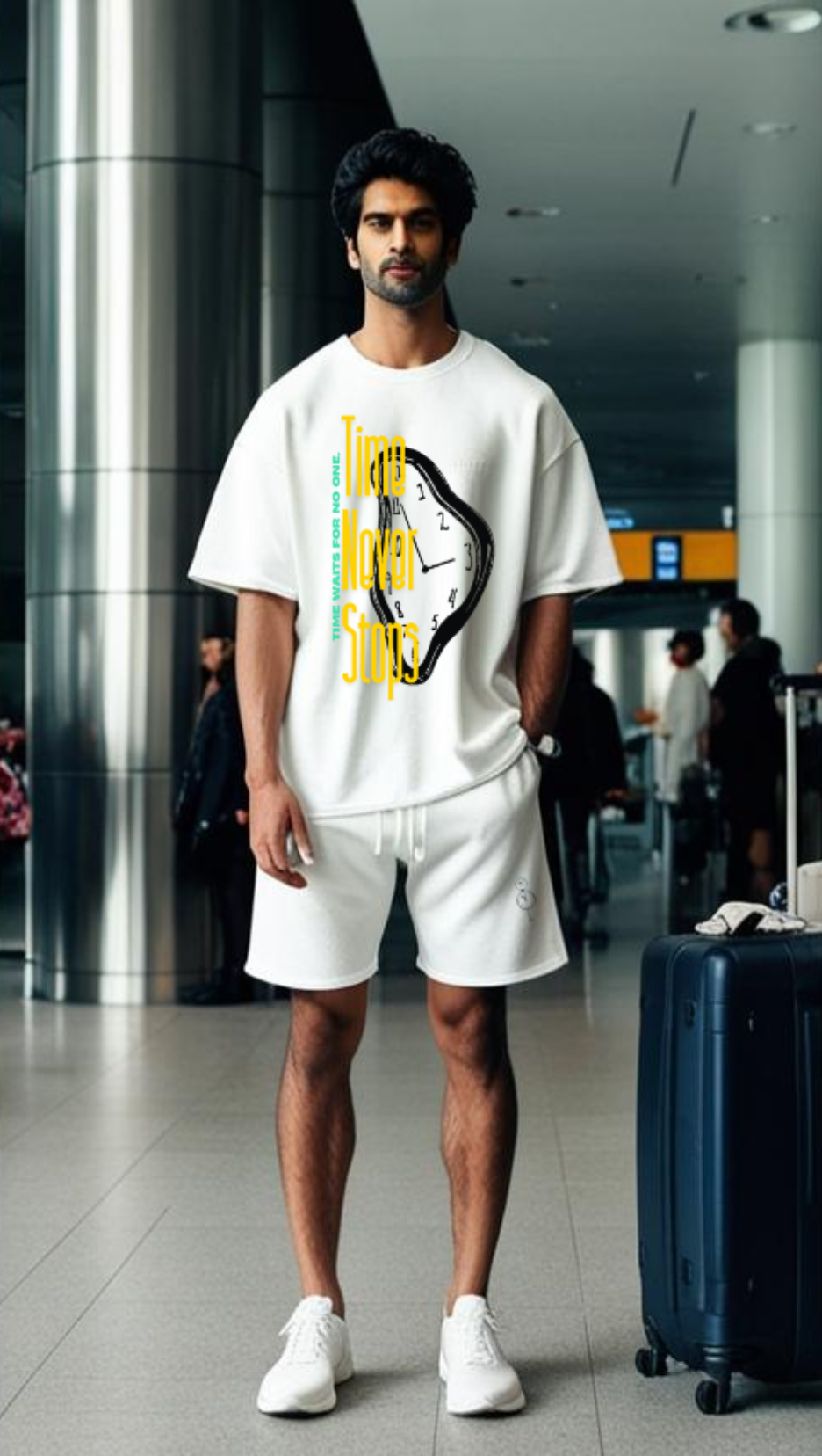 DripSquadx Unisex Premium French Terry Time White Co-ord Set