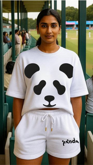 DripSquadx Unisex Premium French Terry Panda White Co-ord Set