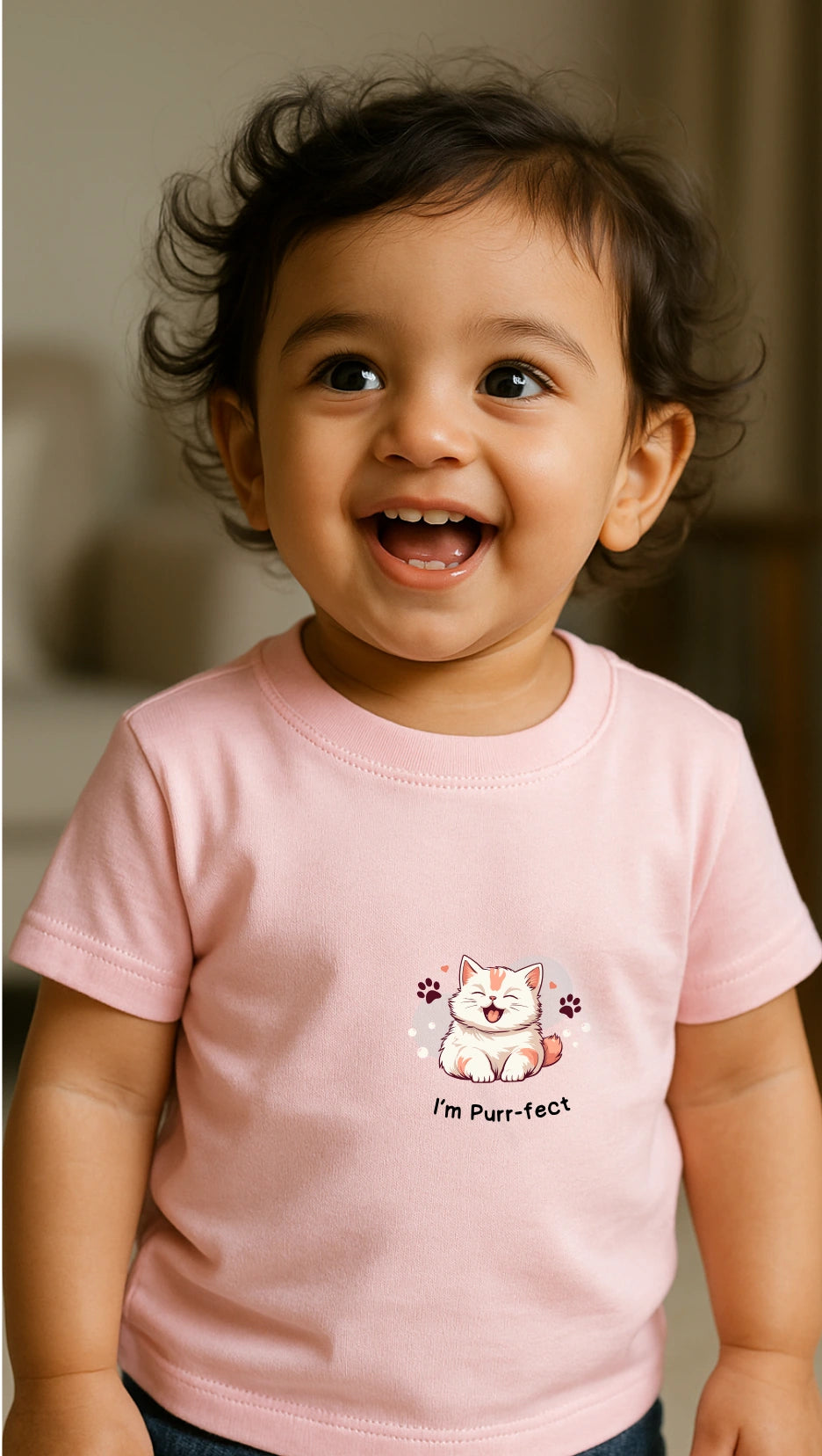 Toddler's Purrfect Cat Crew Neck T-Shirt