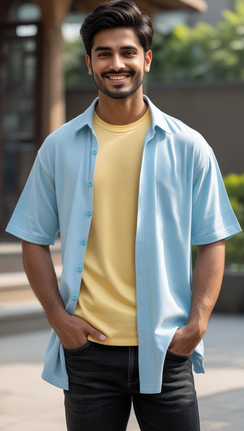 Unisex oversized Plain Knitted shirts Baby Blue 240 GSM Premium cotton | Dripsquadx