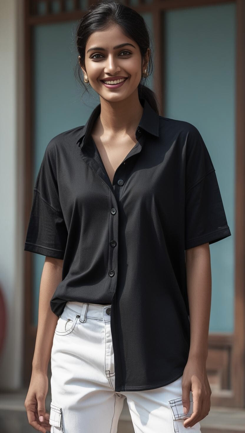 Unisex oversized Plain Knitted shirts Black 240 GSM Premium cotton | Dripsquadx