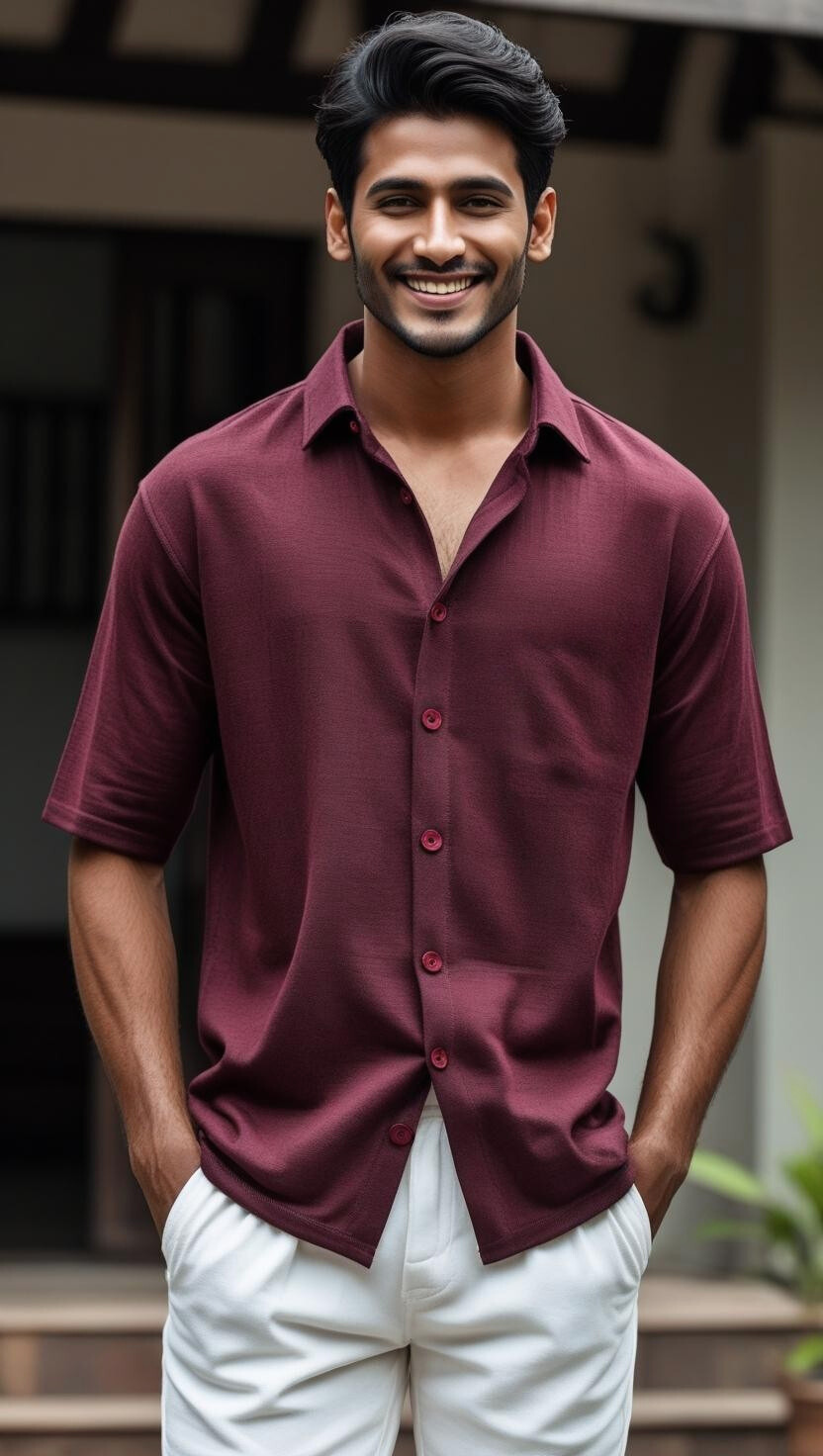 Unisex oversized Plain Knitted shirts Maroon 240 GSM Premium cotton | Dripsquadx