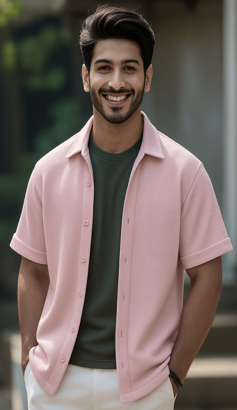 Unisex oversized Plain Knitted shirts Pink 240 GSM Premium cotton | Dripsquadx