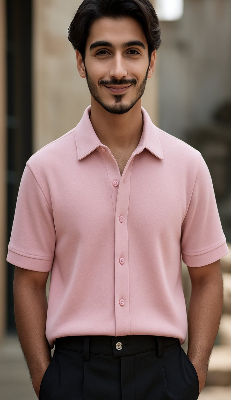 Unisex oversized Plain Knitted shirts Pink 240 GSM Premium cotton | Dripsquadx