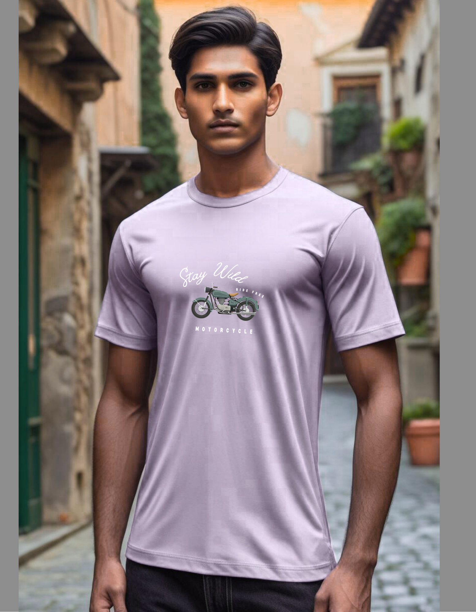 Cotton Stretch Stay Wild T-shirt Lavender Unisex Premium cotton | Dripsquadx