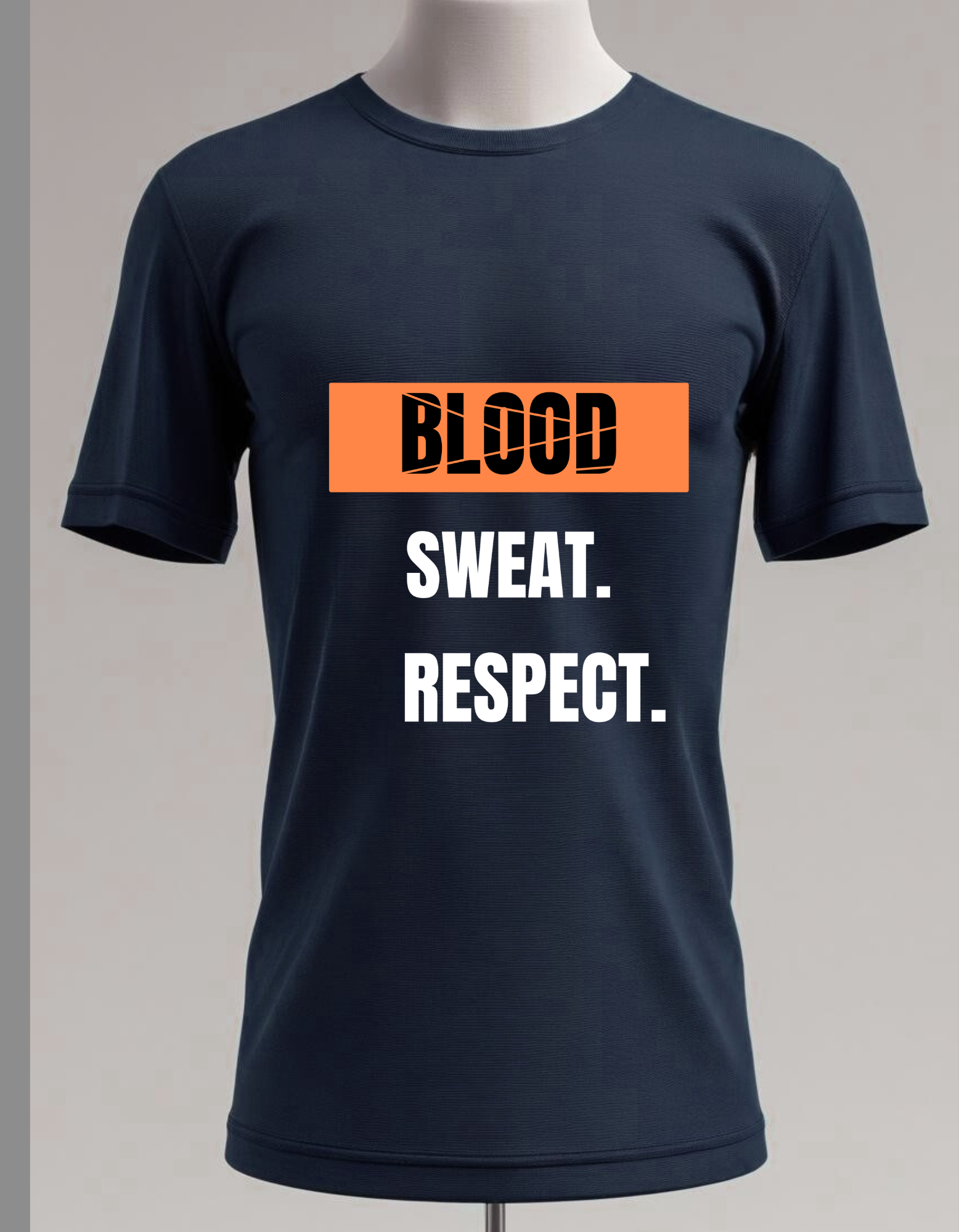 Cotton Stretch Blood Sweat T-shirt Navy Blue Unisex Premium cotton | Dripsquadx