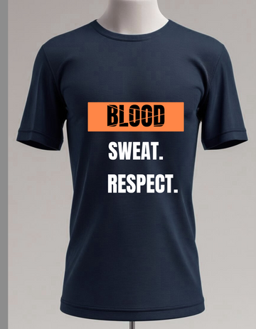 Cotton Stretch Blood Sweat T-shirt Navy Blue Unisex Premium cotton | Dripsquadx