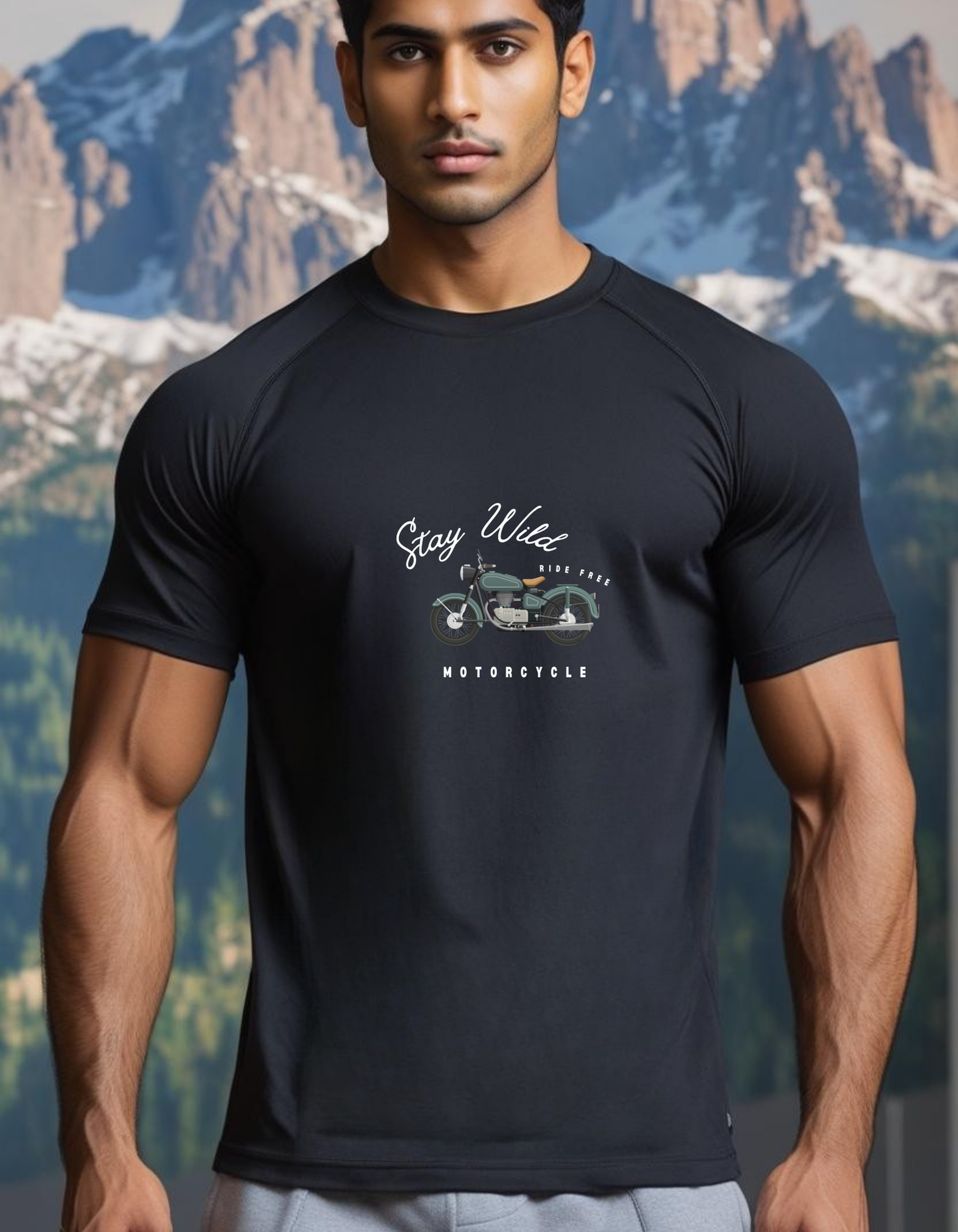 Cotton Stretch Stay Wild T-shirt Black Unisex Premium cotton | Dripsquadx