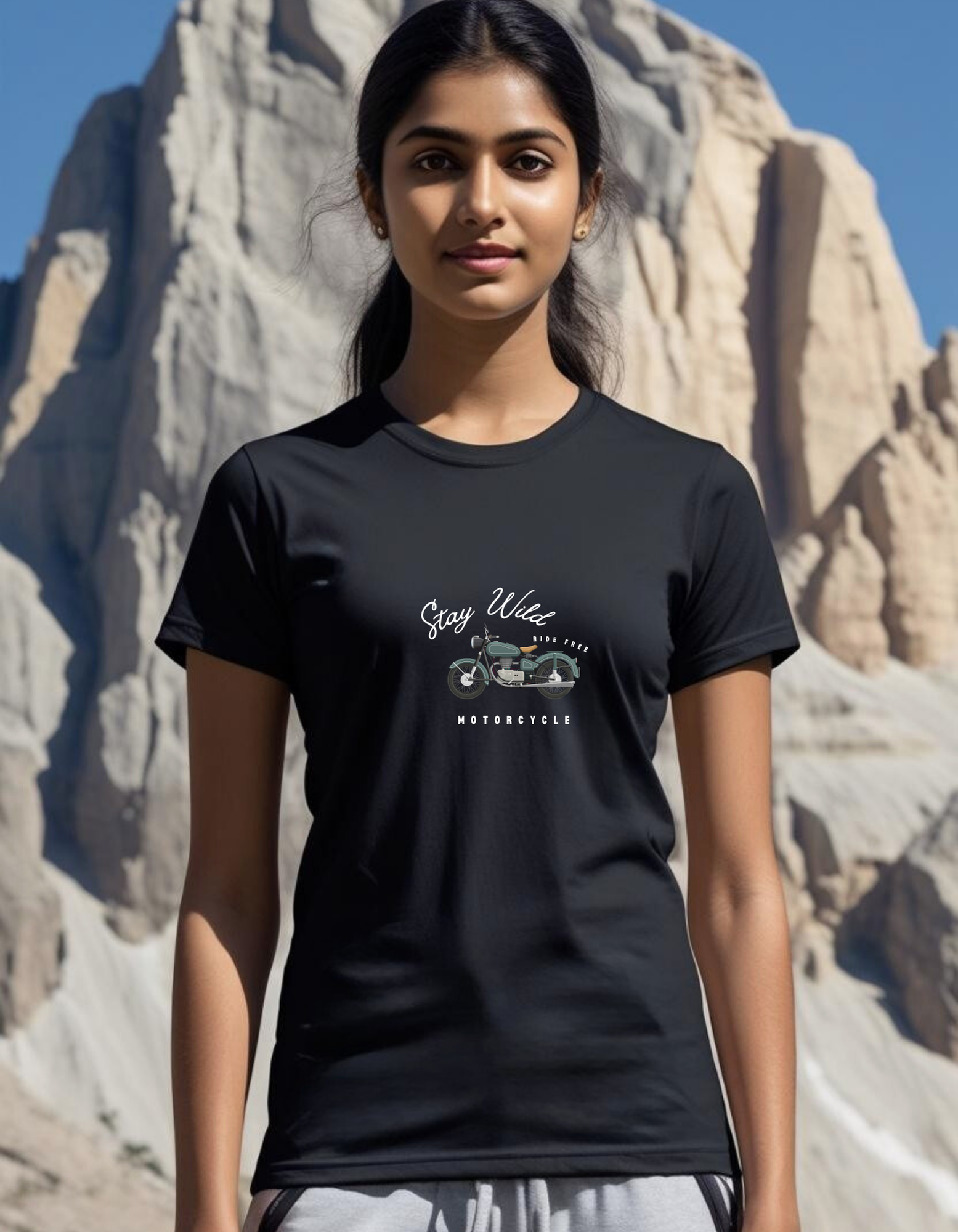 Cotton Stretch Stay Wild T-shirt Black Unisex Premium cotton | Dripsquadx