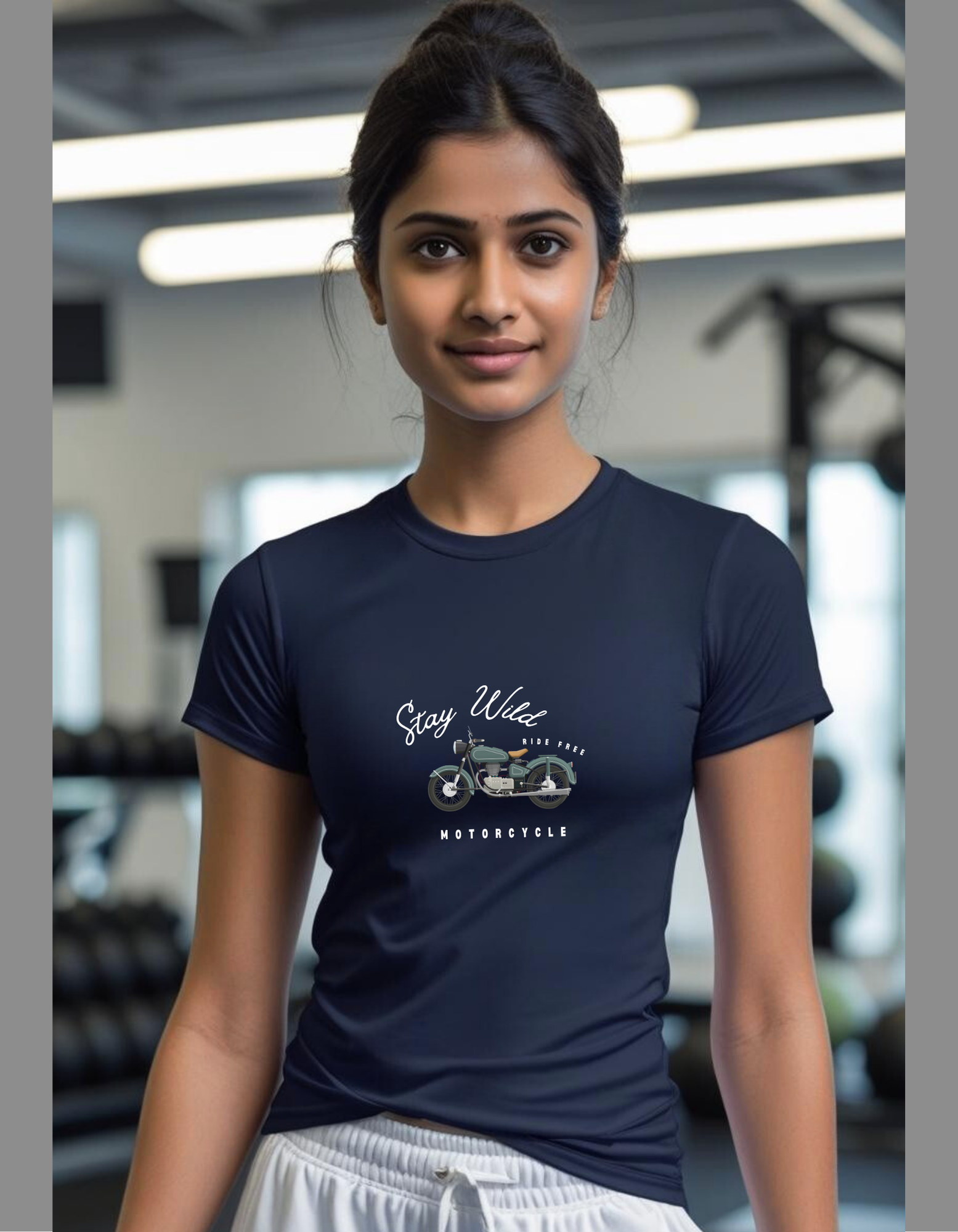 Cotton Stretch Stay Wild T-shirt Navy Blue Unisex Premium cotton | Dripsquadx